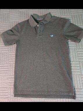 Southern Marsh Boys Dark Gray Polo with Light Blue Logo